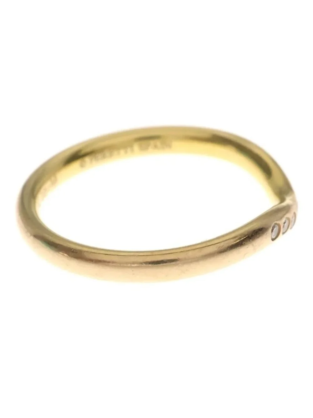Tiffany & Co Elsa Peretti Curved Band Ring Diamond 18K Yellow Gold